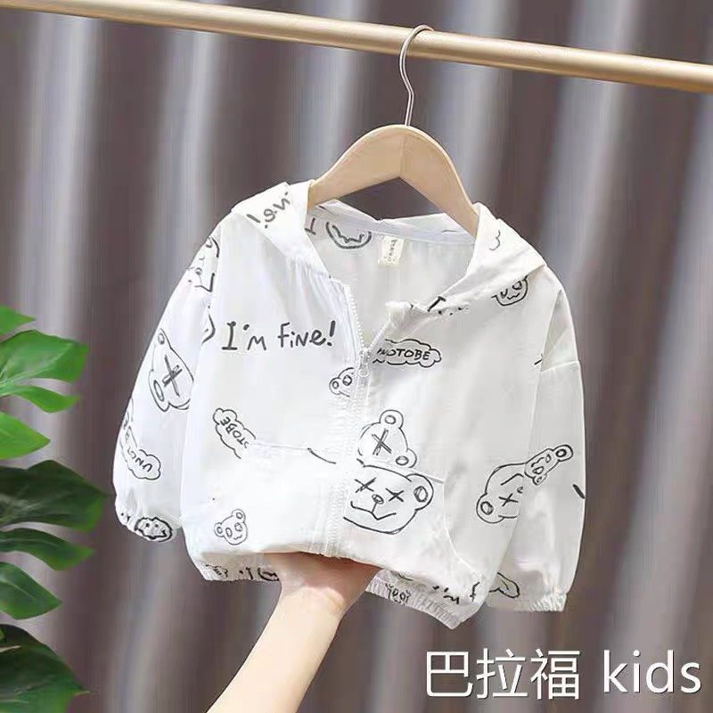 Áo khoác gió, Áo Chống Nắng 1 lớp cho bé trai, bé gái 1- 8 Tuổi