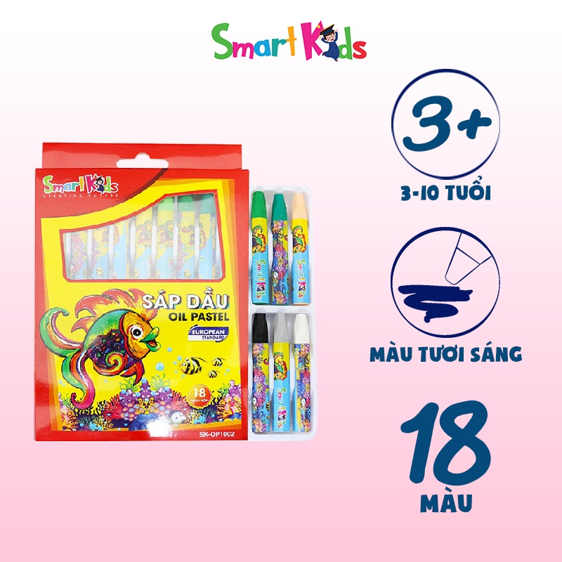 Sáp Dầu Smart Kids  12 màu OP1001 / 18 Màu OP1002/ 24 màu OP1003