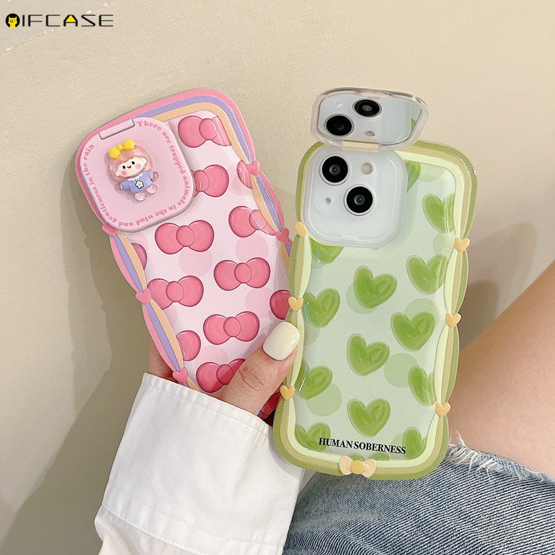 Ốp Điện Thoại Mềm Chống Sốc Tích Hợp Gương Trang Điểm Cho iPhone 13 12 11 Pro XS Max XR X