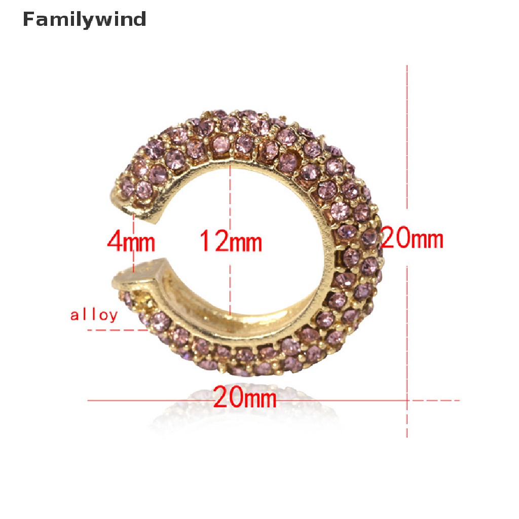 1 Khuyên Kẹp Vành Tai Chữ C Đính Đá Pha Lê Phong Cách Boho