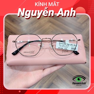 Gọng kim loại titanium AO-6215 siêu bền dáng lục giác unisex phong cách hàn quốc