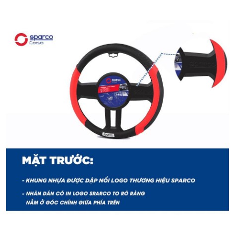 Bọc Vô Lăng Cao Cấp Sparco 1117RD - Chính Hãng - Đủ Tem - Mác