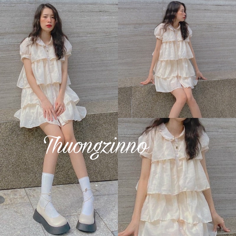 [Ảnh thật/Video] Đầm Voan công chúa Nora Dress nhẹ nhàng dạo phố Váy tiểu thư nhiều tầng sang chảnh | BigBuy360 - bigbuy360.vn