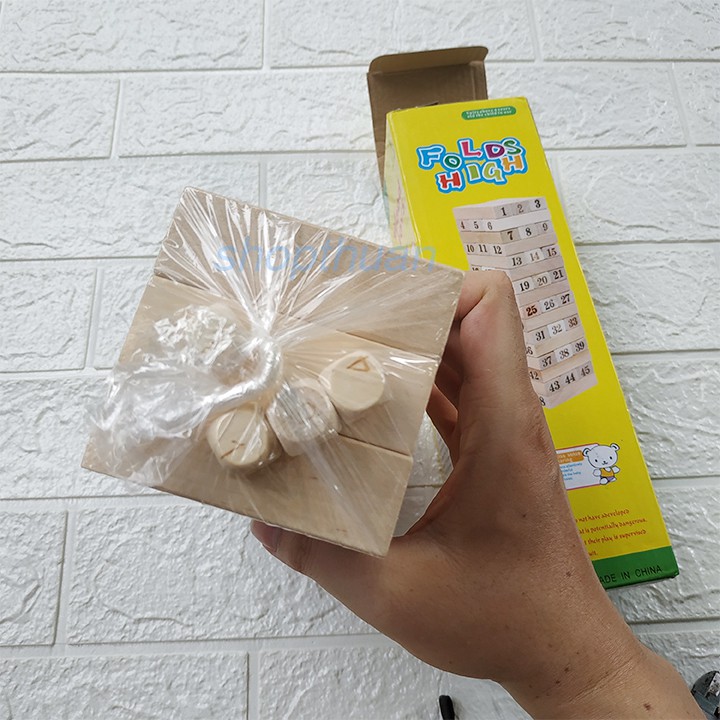 Bộ đồ chơi rút gỗ cỡ lớn 54 miếng có 4 cục xúc sắc  - size lớn