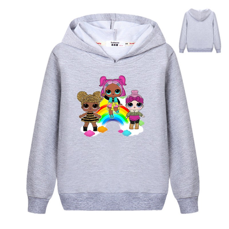 Áo Hoodie Tay Dài Hình Búp Bê Xinh Xắn Đáng Yêu Cho Bé Gái