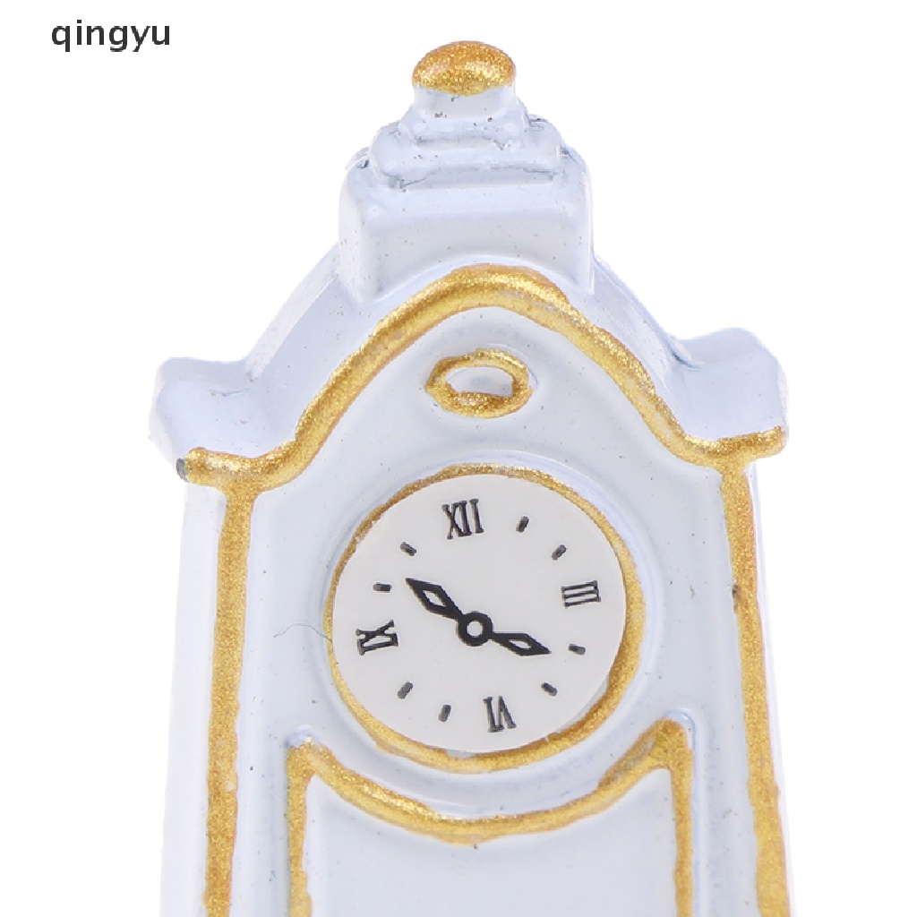 1 Mô Hình Đồng Hồ Để Bàn Màu Trắng Phong Cách Retro Cho Nhà Búp Bê Tỷ Lệ 1: 12