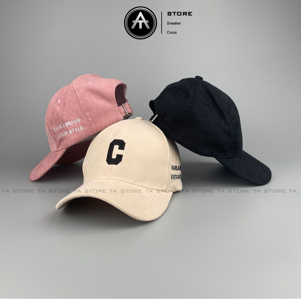 Mũ lưỡi trai thêu chữ C chất nhung cao cấp