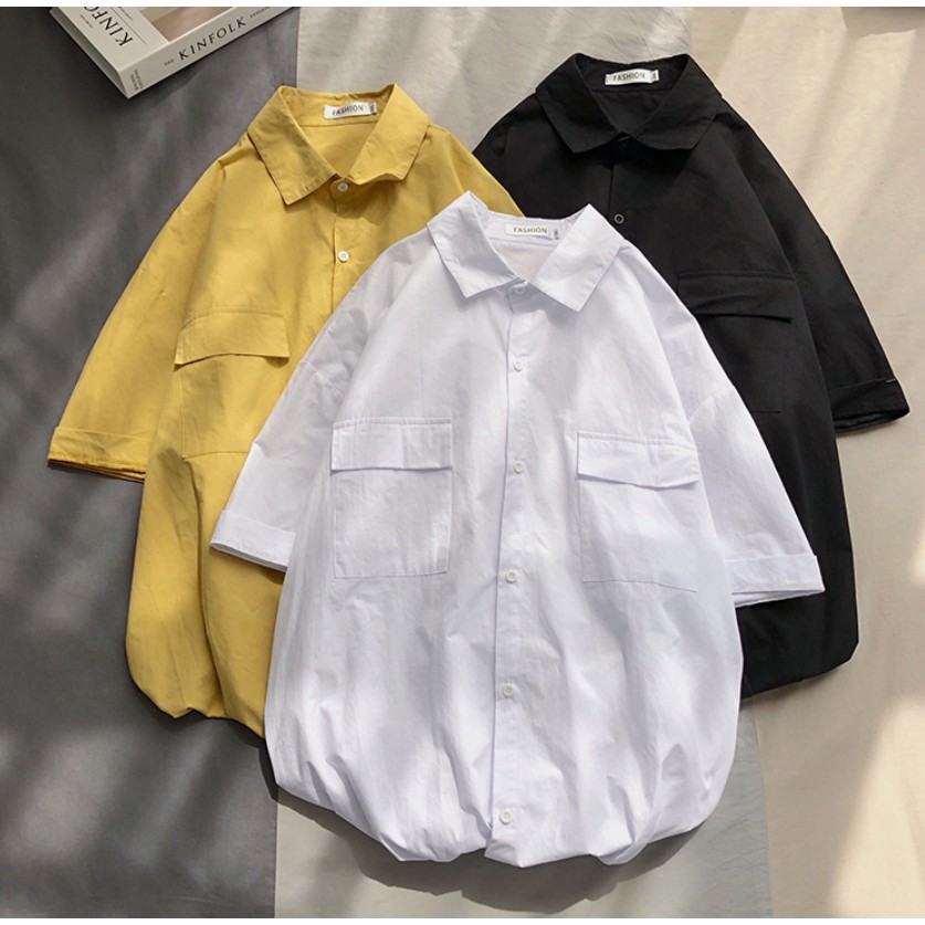 Áo sơ mi ngắn tay nhiều màu unisex siêu hot (SP1)- A6 | BigBuy360 - bigbuy360.vn