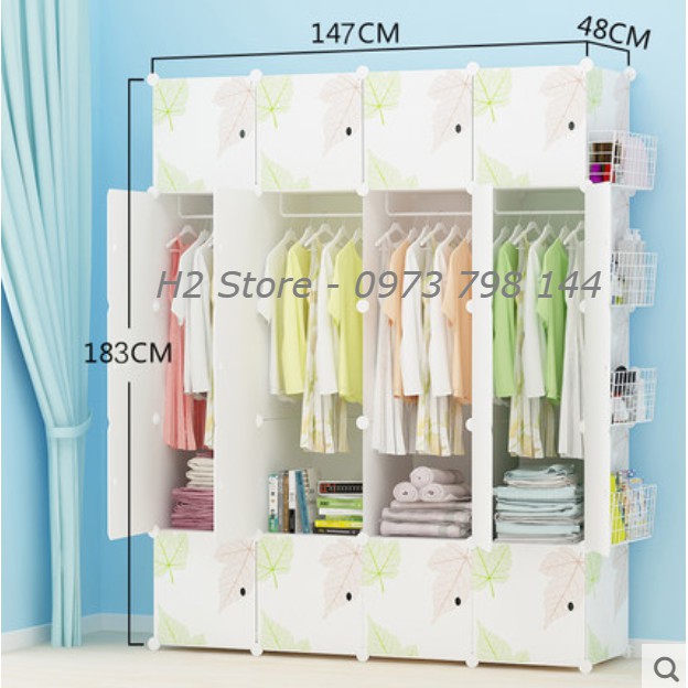 [MẪU ĐỘC] TỦ NHỰA LẮP GHÉP 20 Ô HÌNH LÁ PHONG SANG CHẢNH TREO ĐỒ NGƯỜI LỚN THÔNG MINH sâu 47cm