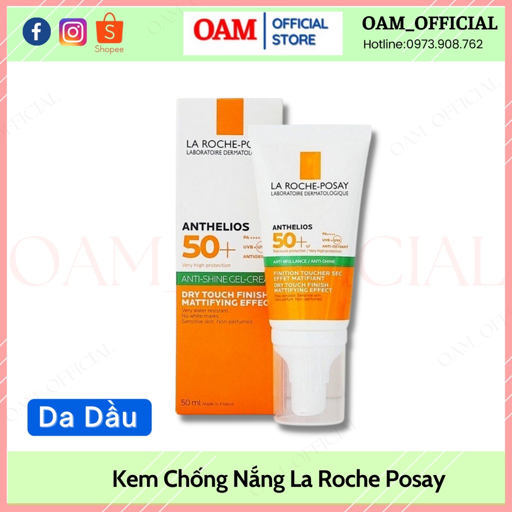 Kem Chống Nắng La Roche Posay Anthelios Anti-Shine Dry Touch Gel Cream SPF 50+ Cho Da Dầu
