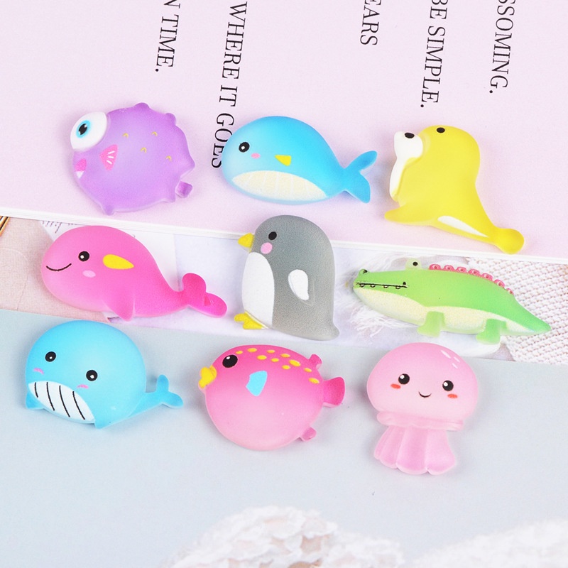 Mô hình 05 các loại động vật dưới nước Cá ,Cua, Tôm dùng trang trí bể cá thủy sinh Charm Slime