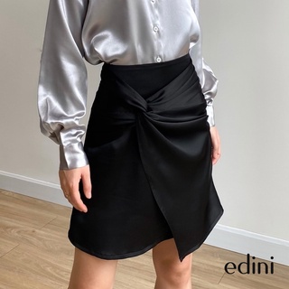 Chân váy đen xoắn vạt edini - v376