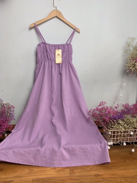 Váy 2 dây ngực 3 chun chất đũi xước 3 màu siêu xinh chất đũi xinh xắn | BigBuy360 - bigbuy360.vn