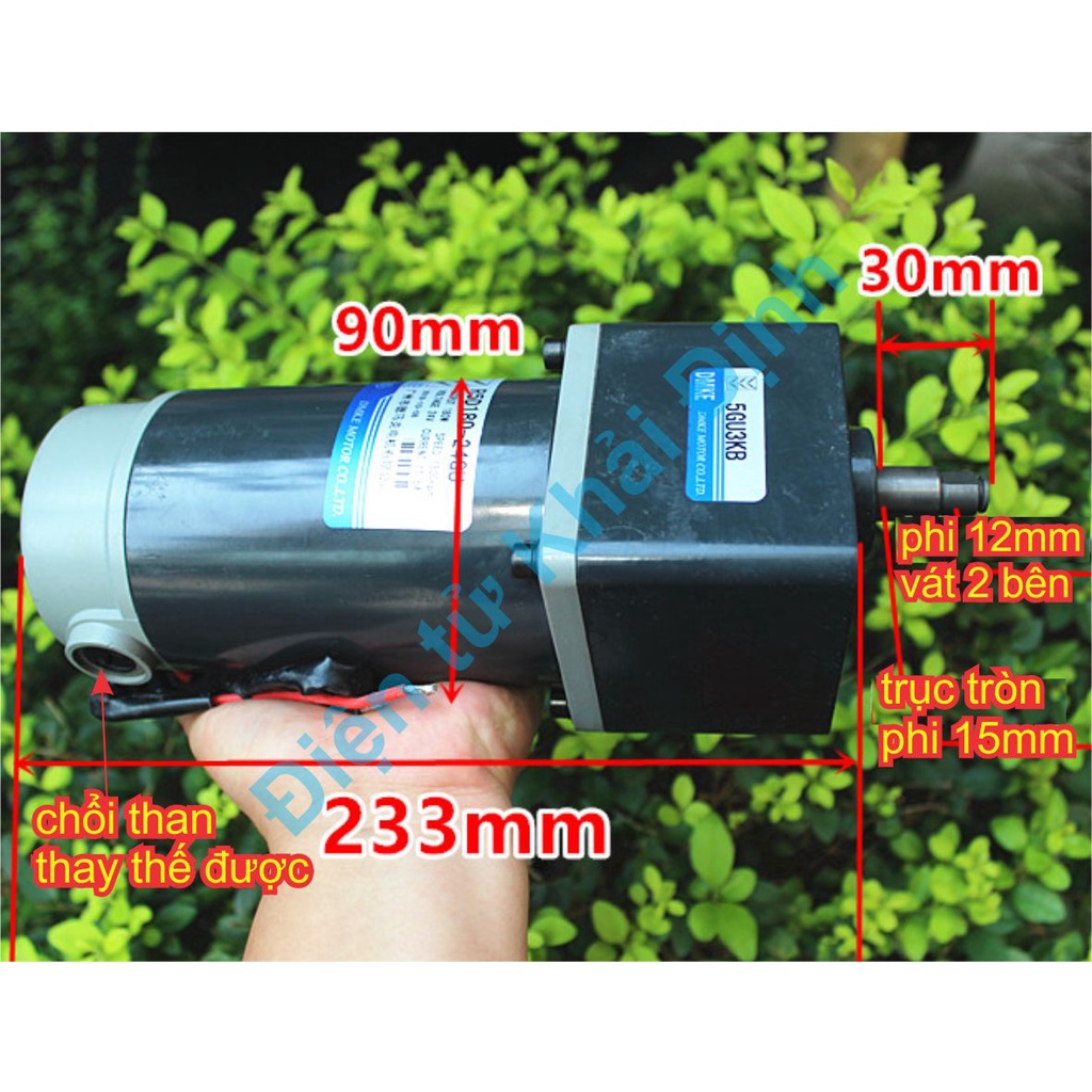 Động cơ giảm tốc 5GU3KB R5D180 24GU 5-24V 370-1800V/P 180W 5Kg chạy êm hiệu suất cao kde4885