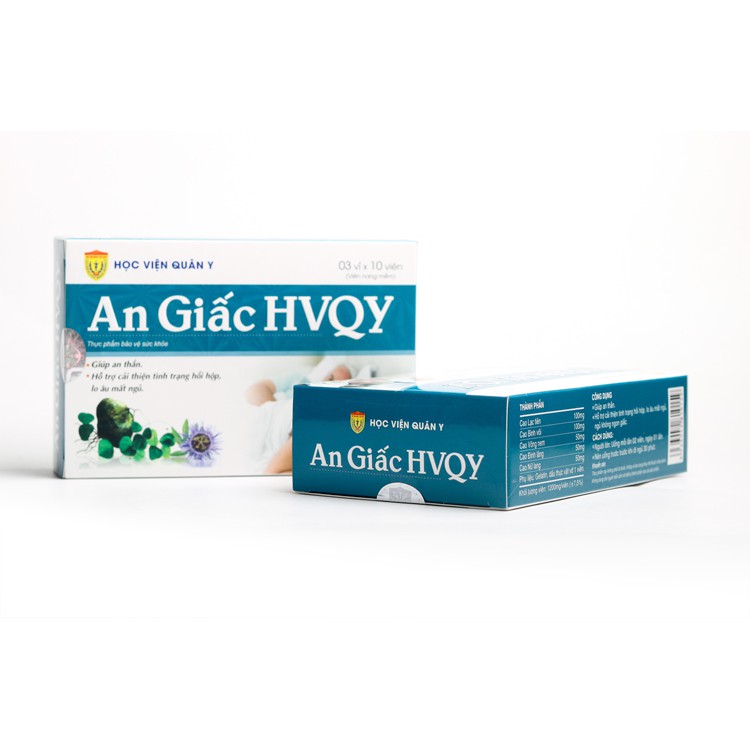 An Giấc HVQY – Hỗ trợ an thần, ngủ ngon, giảm lo âu, hồi hộp ngủ không sâu giấc (30 viên)