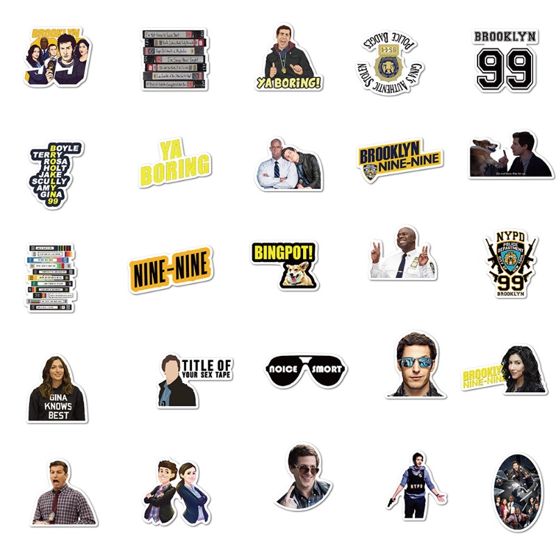 50 Sticker Brooklyn 99 dán trang trí laptop ván trượt