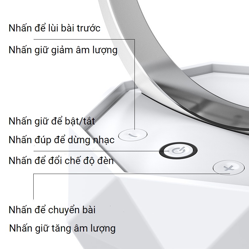 Loa bluetooth không dây đèn ngủ LED 7 màu LY-Y1, LED 7 màu công suất 3W decor bàn làm việc phòng ngủ