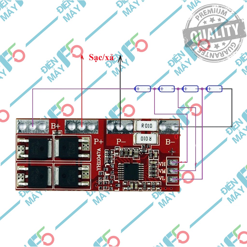 DMF5 Mạch sạc bảo vệ cell Li-ion 4S - 14v4 - 30A Mini