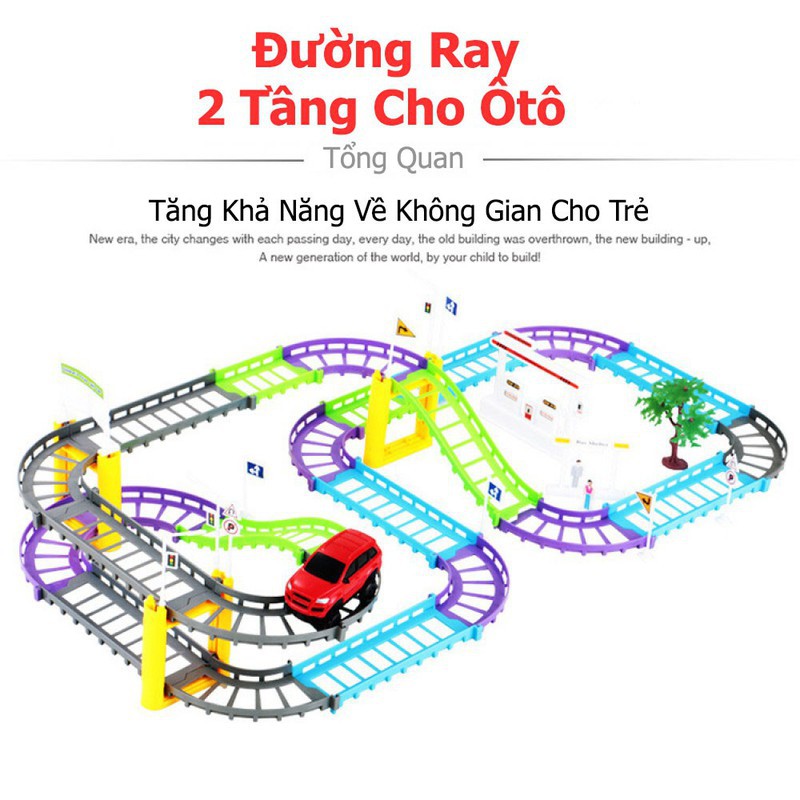 Bộ đồ chơi lắp ráp đường ray xe ô tô cho bé phát triển trí tuệ