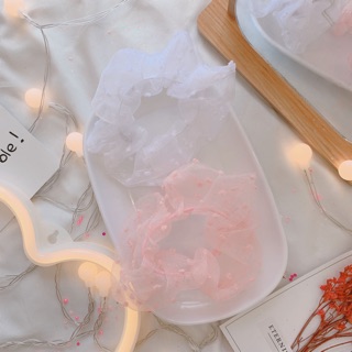 SCRUNCHIES CỘT TÓC VẢI KẸO BÔNG 🍑