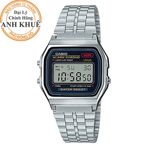 Đồng hồ unisex dây kim loại Casio Anh Khuê A159WA-N1DF