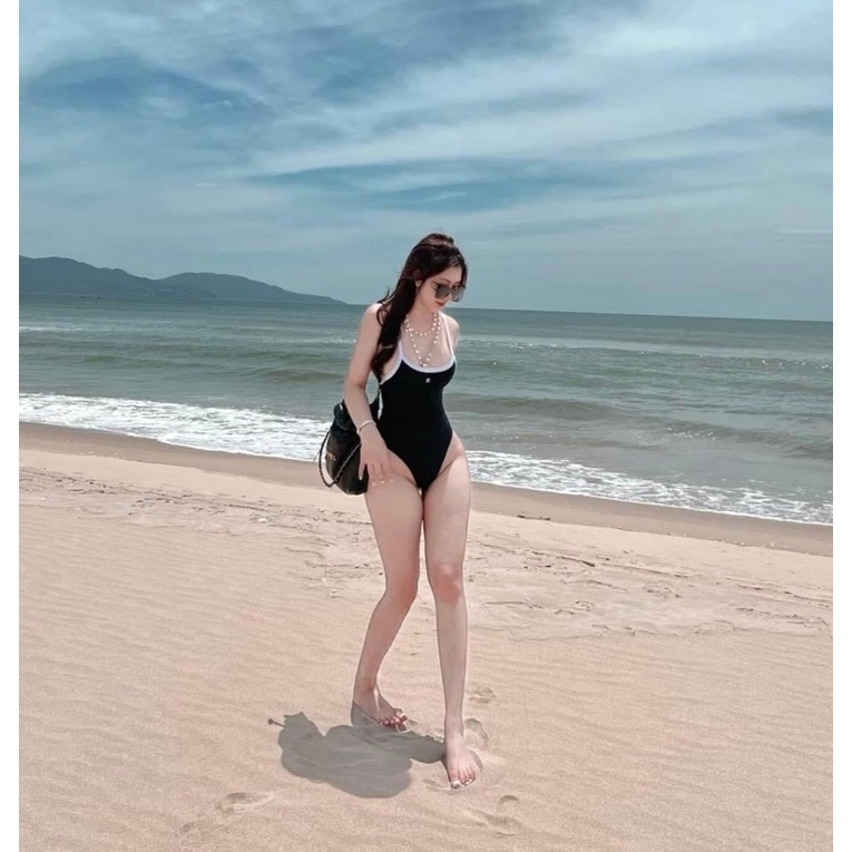 BIKINI 1 MẢNH ĐEN TRẮNG HOT 2022 THUN GÂN LOẠI 1