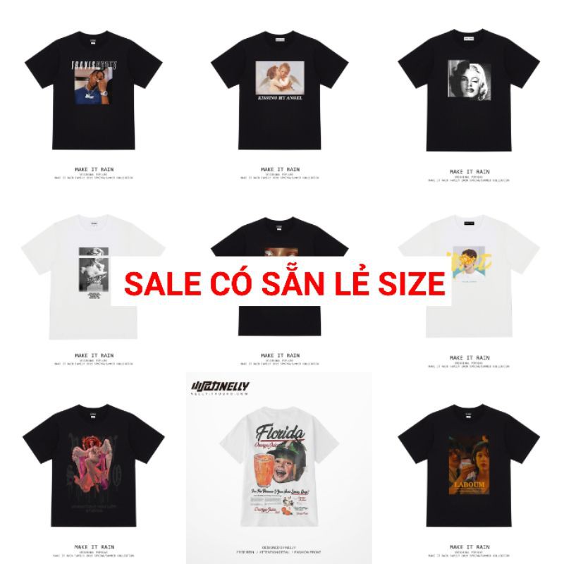 (Sale lỗ) Áo thun unisex nam nữ Nelly và Make It Rain