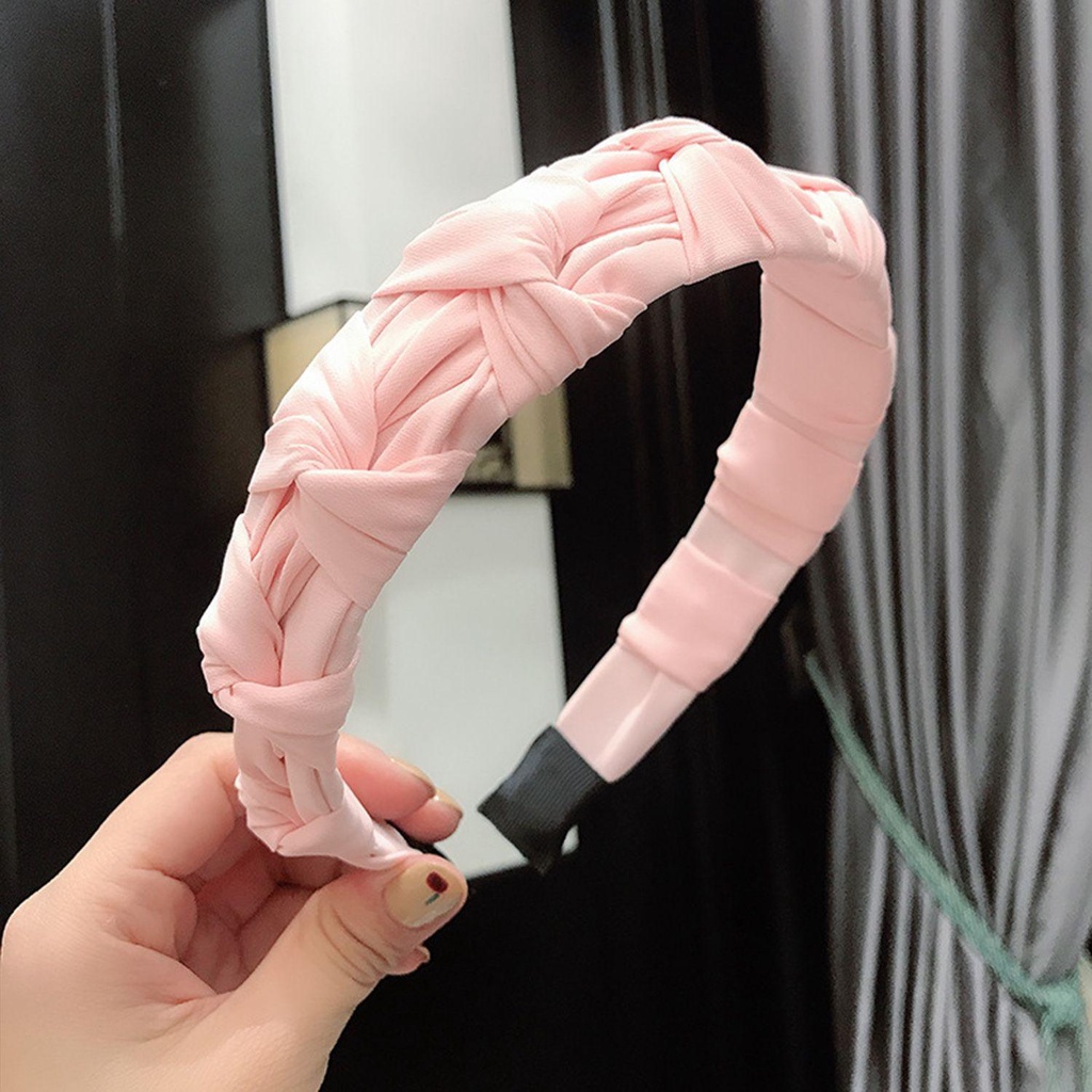 Băng Đô Cài Tóc Bản Rộng Màu Sắc Trơn Thời Trang Cho Nữ