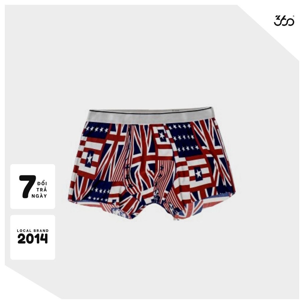 Quần sịp nam dáng trunk họa tiết thun cotton 360 Boutique - SHCN201 - HÀNG MỚI VỀ