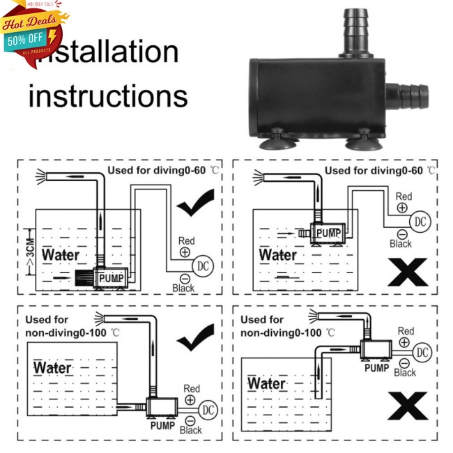 ⭐Ready Stock⭐Máy Bơm Nước Mini DC12V USB 5V 4 Chế Độ Không Chổi Than