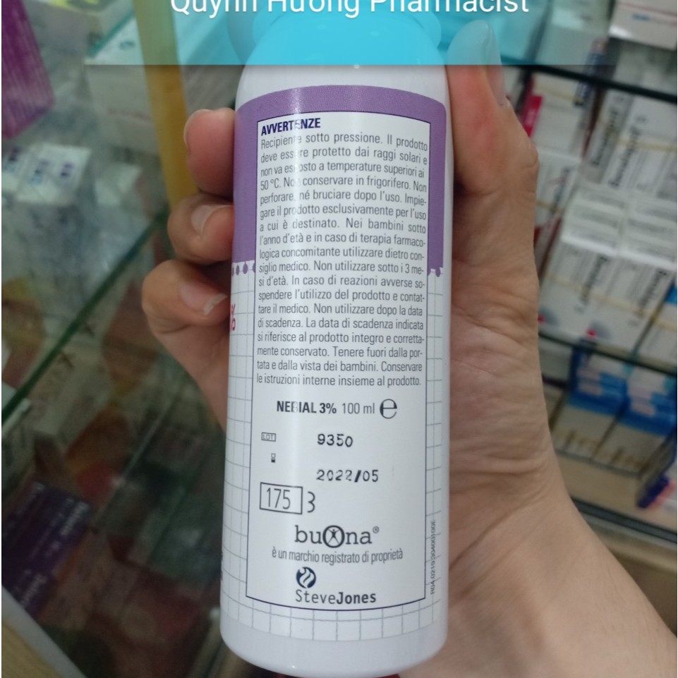 Xịt muối biển NEBIAL 3% giúp vệ sinh mũi bé khô thoáng