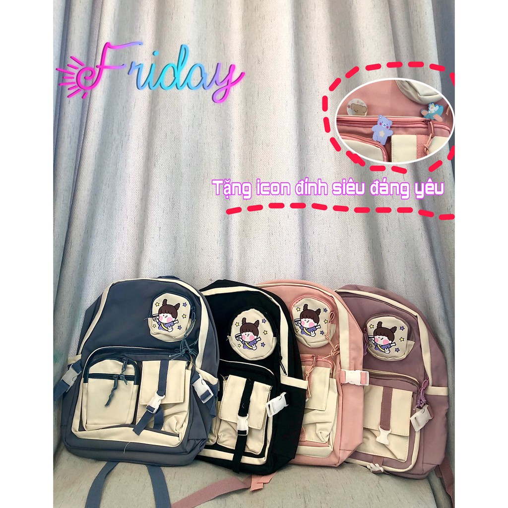 Cặp Học Sinh🎒 Balo Nữ🎒 FREE SHIP🎒 Balo Trendy🎒 Balo Học Sinh Chống Nước Mưa Nhỏ (ẢNH+VID THẬT)