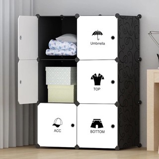 (XẢ KHO)TỦ NHỰA LẮP GHÉP 6 Ô-TỦ ĐỰNG QUẦN ÁO TREO QUẦN ÁO SÂU 47CM TẶNG KÈM 1 THANH TREO VÀ 1 THANH TREO SƯỜN - BH 2 NĂM