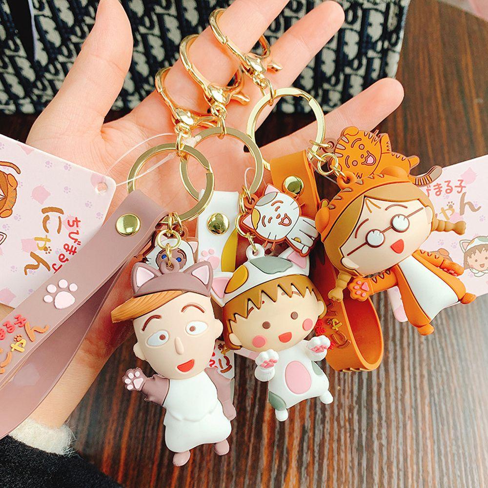 HARRIETT Móc Khóa Hình Búp Bê Maruko-Chan Dễ Thương