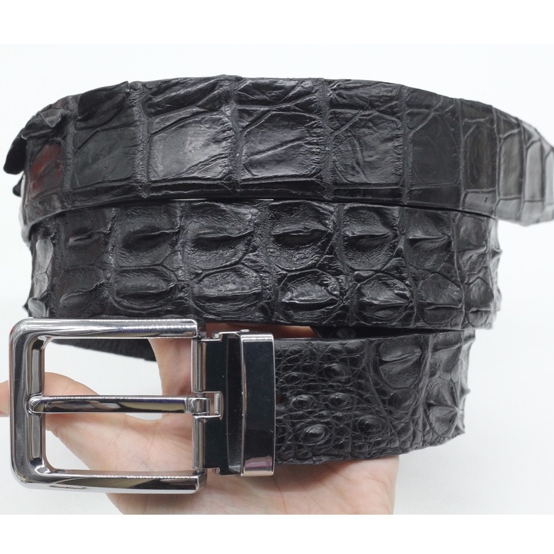 Dây Nịt Nam, Dây Thắt Lưng Gai Da Cá Sấu Bản 3.8cm Bản Liền Không Nối Sản Phẩm Kèm Mặt Khóa Kim Cài Cao Cấp BH 12 Tháng