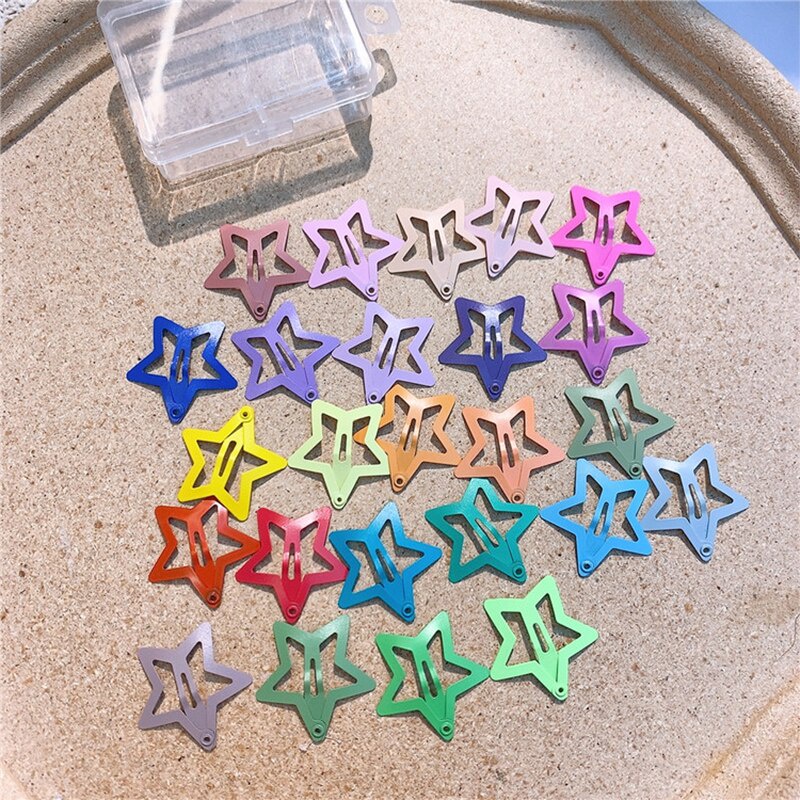 Set 25 Kẹp Tóc Hình Ngôi Sao Nhiều Màu Sắc Dễ Thương Cho Bé Gái