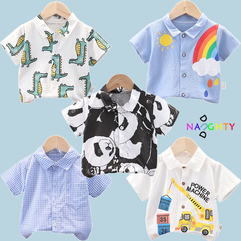 0-5 Tuổi Áo Thun Ngắn Tay Họa Tiết Hoạt Hình Cầu Vồng Cho Bé Trai