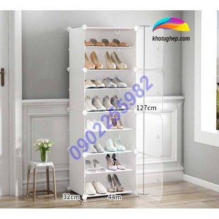 [ HOT ] - TỦ NHỰA LẮP GHÉP ĐỂ GIÀY DÉP 8 Ô (chia ô) GHÉP 1x8 ĐA NĂNG, THÔNG MINH.