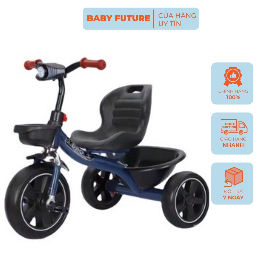 Xe đạp 3 bánh cho bé, xe cho trẻ em có ghế da cao cấp  bình nước và hộp đựng đồ  sau xe.