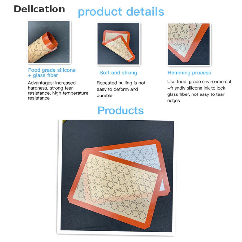 Thảm silicon ELEBUY chống dính lót bánh macaron bánh ngọt cho nhà bếp