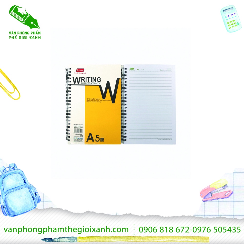 SỔ LÒ XO GRAND A5 100 TRANG [8512]