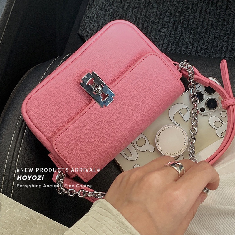 Túi Đeo Chéo Mini Hình Vuông Màu Trơn Quai Xích Thời Trang Mùa Hè 2022 Gylb1411