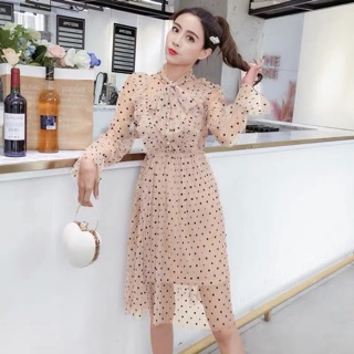 Váy suông vintage chấm bi