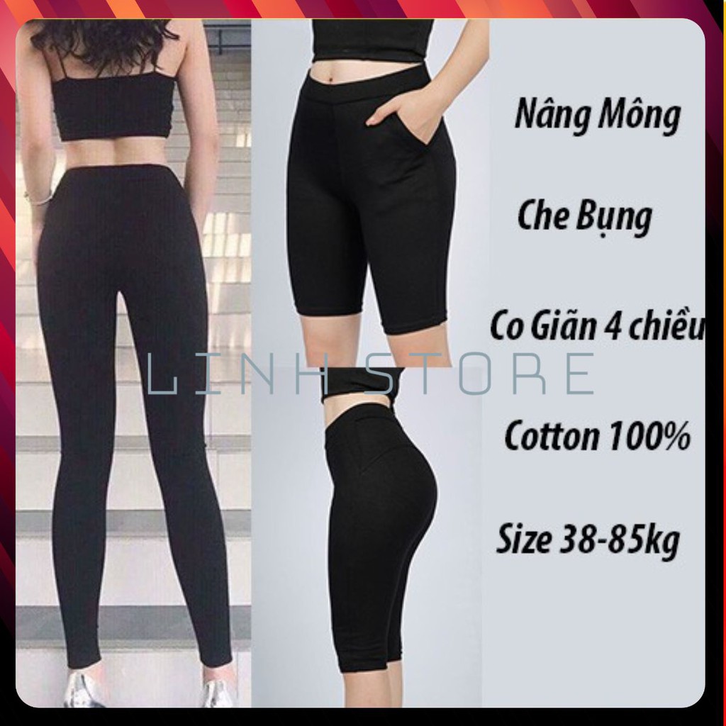 Quần Legging 💖SALE💖 Lửng ASO Ngố Dài Nâng Mông Cạp Cao Siêu Hot Siêu Co Giãn Loại 1 Big Size Đến 80kg chất liệu cao cấp | BigBuy360 - bigbuy360.vn