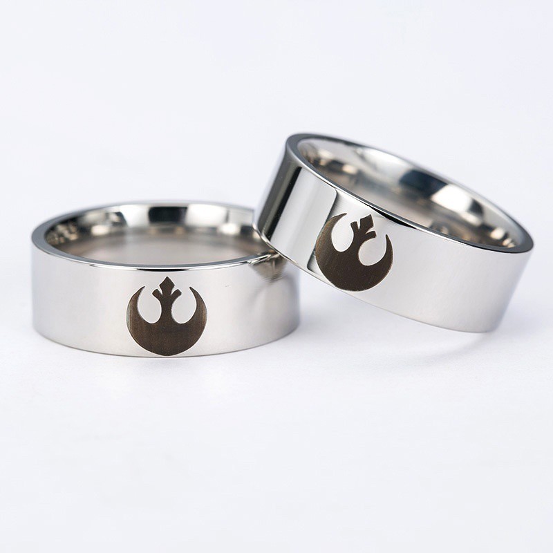 Nhẫn thép titanium họa tiết phim Star Wars