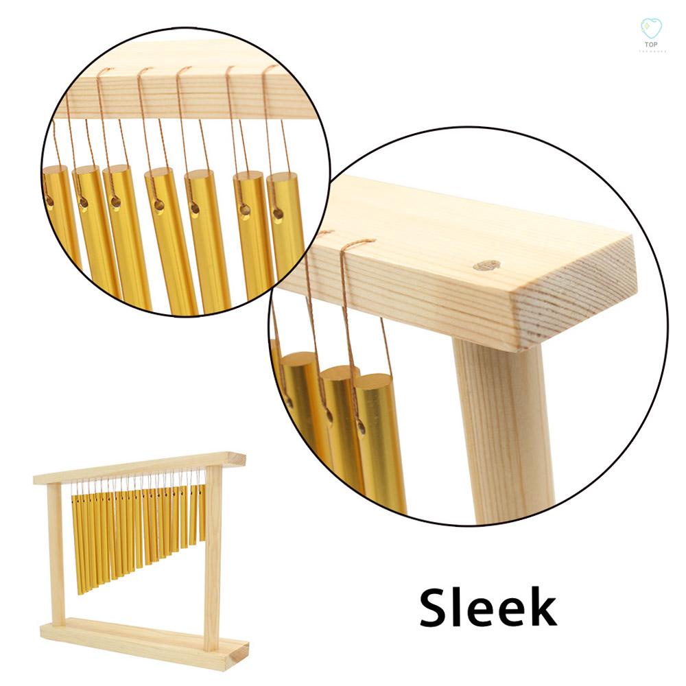 Chuông Gió 20-Tone Để Bàn Với Giá Đỡ Bằng Gỗ