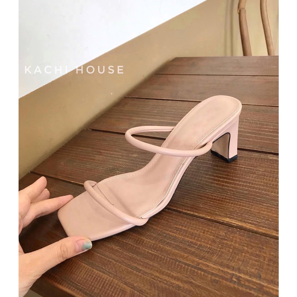 Dép Kachi gót dẹt 2 quai ngang basic -Kachi House (FORM NHỎ)