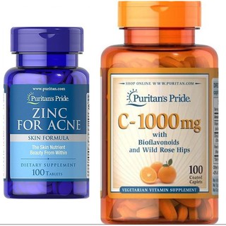 Viên ngậm bổ sung Vitamin C và kẽm Puritan's Pride Vitamin C & Zinc 60 viên