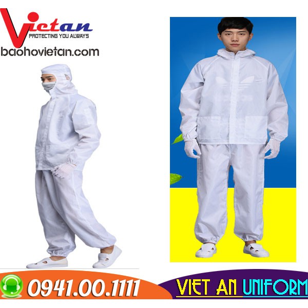 Quần áo Phòng sạch chống tĩnh điện có nón - Công ty TNHH SX - TM May Việt An