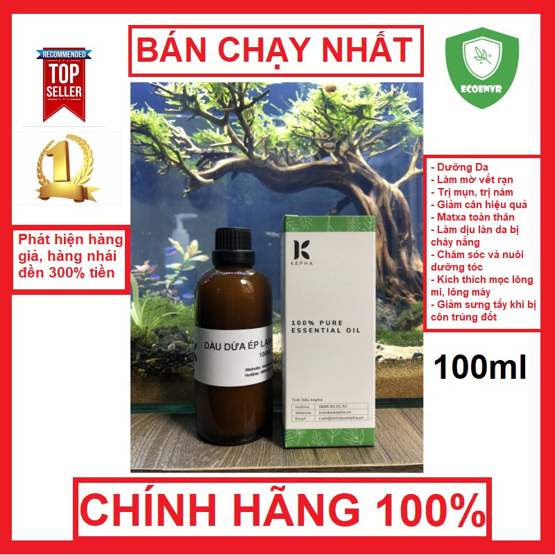 [XẢ KHO] Tinh dầu dừa 100ml Kepha nguyên chất dưỡng tóc, dưỡng da